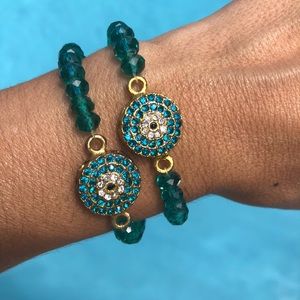 One of a Kind Turquoise Evil Eye Bead Bracelet